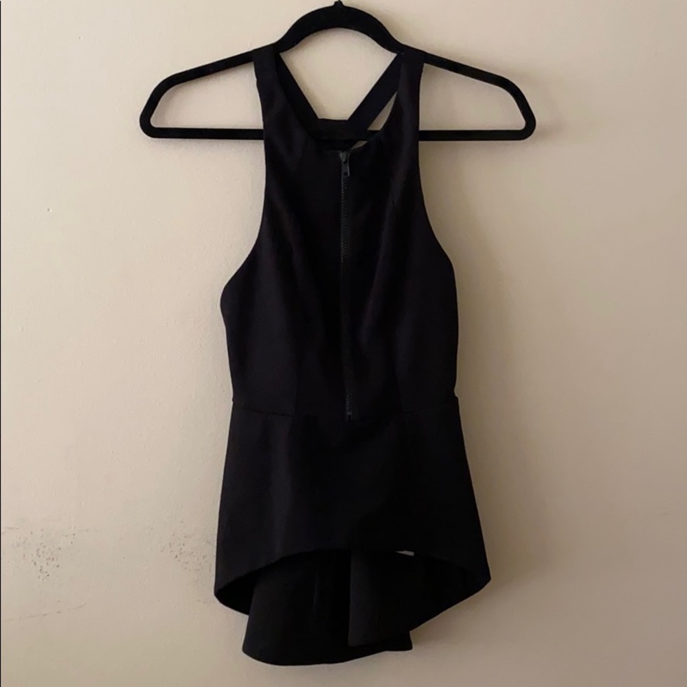 CAMEO, Black Sleeveless Peplum Top